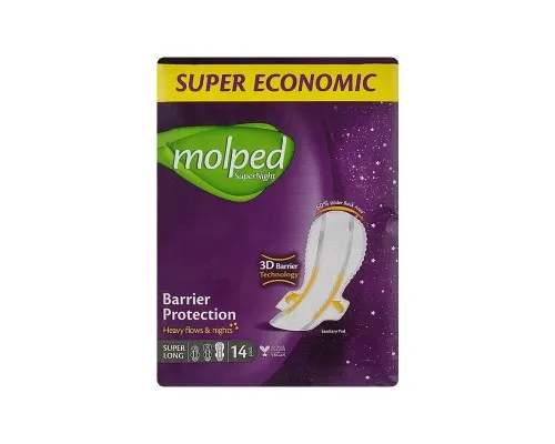 Гігієнічні прокладки Molped SuperNight Super Long 35 см 14 шт. (8690536829187)