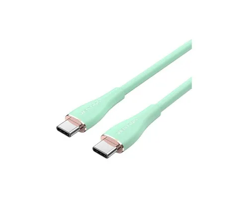 Дата кабель USB-C to USB-C 1.0m USB2.0 100W (20V/5A) Light Green Silicone Vention (TAWGF)