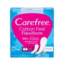 Щоденні прокладки Carefree Cotton Feel Flexiform Без аромату 56 шт. (3574661482194)