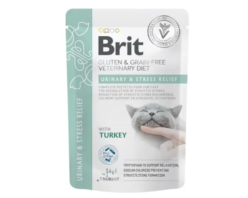 Влажный корм для кошек Brit GF VetDiets Urinary and Stress Relief с индейкой (8595602566723)