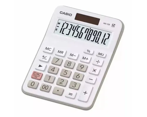 Калькулятор Casio MX-12B-WE-W-EC, білий (CALC-CAS-MX-12B-WE-W)