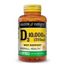 Вітамін Mason Natural Вітамін D3 10000 МО, Vitamin D, 30 гелевих капсул (MAV16238)