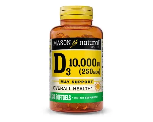 Вітамін Mason Natural Вітамін D3 10000 МО, Vitamin D, 30 гелевих капсул (MAV16238)