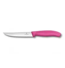 Кухонный нож Victorinox SwissClassic для стейка 12 см, волнистое лезвие, розовый (6.7936.12L5)
