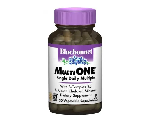 Мультивітамін Bluebonnet Nutrition Мультивітаміни з залізом, MultiONE, 30 гелевих капсул (BLB0126)