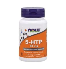 Аминокислота Now Foods 5-HTP (Гидрокситриптофан), 50 мг, 30 вегетарианских капсул (NOW-00097)