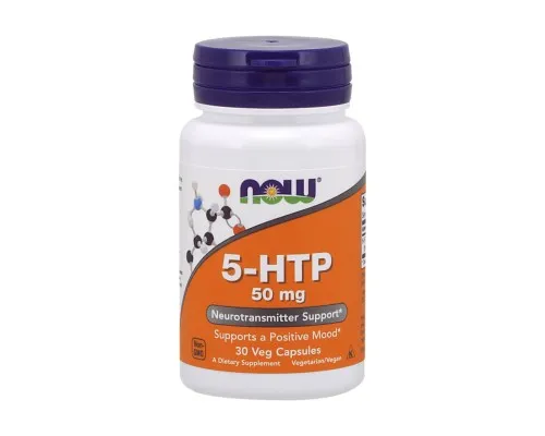 Амінокислота Now Foods 5-HTP (гідроксітріптофан), 50 мг, 30 вегетаріанських капсул (NOW-00097)
