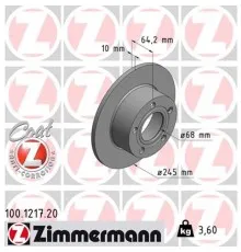 Гальмівний диск ZIMMERMANN 100.1217.20