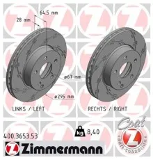 Тормозной диск ZIMMERMANN 400.3653.53