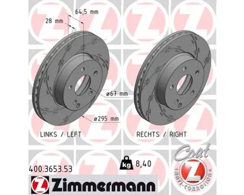 Тормозной диск ZIMMERMANN 400.3653.53