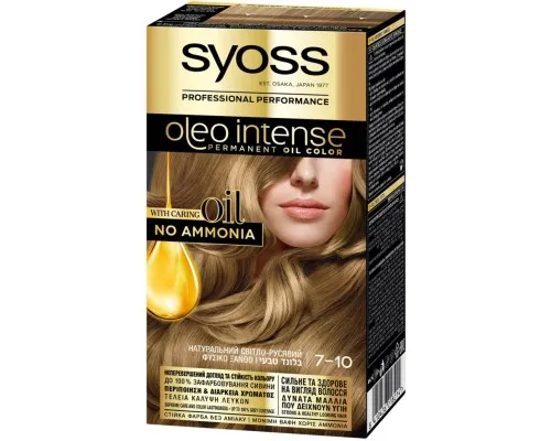 Фарба для волосся Syoss Oleo Intense 7-10 Натуральний світло-русявий 115 мл (8410436218214)