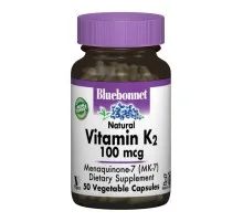 Вітамін Bluebonnet Nutrition Вітамін К2 100 мкг, 50 гелевих капсул (BLB0652)