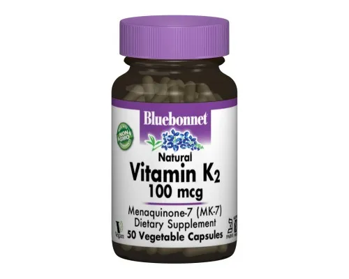 Вітамін Bluebonnet Nutrition Вітамін К2 100 мкг, 50 гелевих капсул (BLB0652)