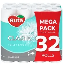 Туалетний папір Ruta Classic 2 шари Білий 32 рулона (4820202892670)