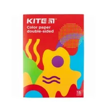 Кольоровий папір Kite двусторонняя Fantasy 15аркушів/15 кольорів (K22-250-2)