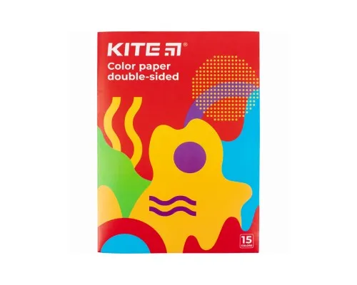 Кольоровий папір Kite двусторонняя Fantasy 15аркушів/15 кольорів (K22-250-2)