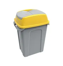 Контейнер для сміття Planet Household Hippo сірий з жовтим 25 л (6826)