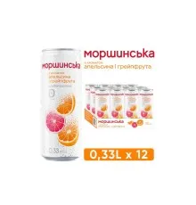 Минеральная вода Моршинська с ароматом Апельсин-Грейпфрут 0.33 сл/газ ж/б