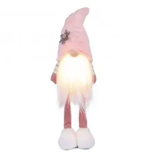 Новорічна фігурка Novogod`ko Гном в рожевому колпаку, 46 см, LED тіло (974634)
