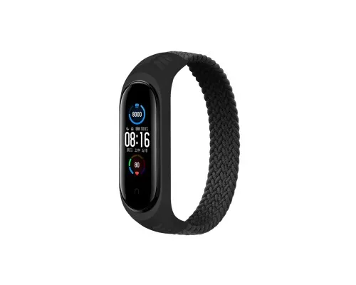 Ремешок для фитнес браслета BeCover Elastic Nylon Style для Xiaomi Mi Smart Band 5/6 (Size L) Black (706167)