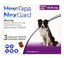 Таблетки для животных Boehringer Ingelheim Nexgard от блох и клещей для собак весом 10-25 кг 3x3.0 г (3661103042884)