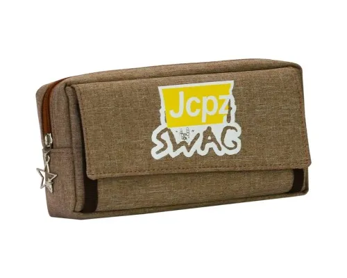 Пенал Cool For School 2 відділення Коричневий (J-2607-brown)
