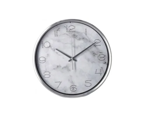 Настінний годинник Optima Marble металевий, сірий мармур (O52090)