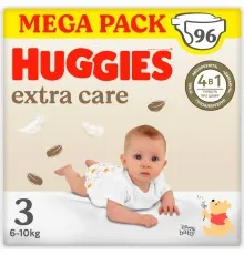 Подгузники Huggies Extra Care Size Размер 3 (6-10 кг) 96 шт (5029053577944)