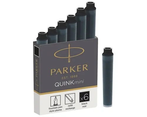 Чорнило для піряних ручок Parker Картриджі Quink Mini /6шт чорний (11 510BK)