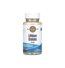 Мінерали KAL Літій оротат, 5 мг, Lithium Orotate, 60 вегетаріанських капсул (CAL-38038)