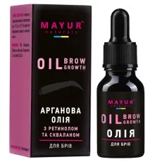 Олія для брів та вій Mayur Oil Brow Growth Арганова з ретинолом та скваланом 10 мл (4820230953091)