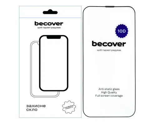 Скло захисне BeCover Apple iPhone 14 Plus 10D Black (711326)