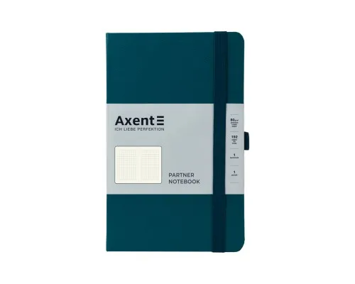 Книга записна Axent Partner, 125x195 мм, 96 аркушів, клітинка, малахіт (8201-31-A)