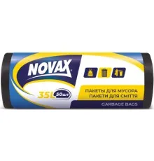Пакети для сміття Novax чорні 35 л 50 шт. (4823058310466)