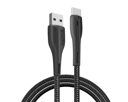 Дата кабель USB 2.0 AM to Type-C 1.0m led black ColorWay (CW-CBUC034-BK)