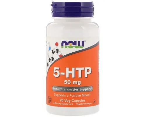 Амінокислота Now Foods 5-HTP (гідроксітріптофан), 50 мг, 90 вегетаріанських капсул (NOW-00099)