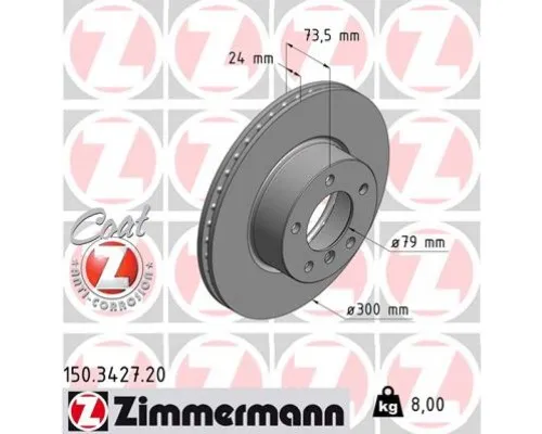 Тормозной диск ZIMMERMANN 150.3427.20