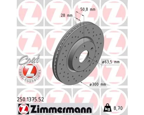 Гальмівний диск ZIMMERMANN 250.1375.52