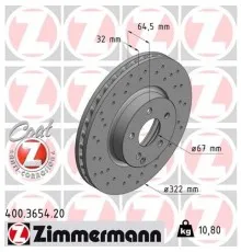 Тормозной диск ZIMMERMANN 400.3654.20