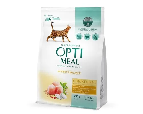 Сухий корм для кішок Optimeal зі смаком курки 200 г (4820215360180)