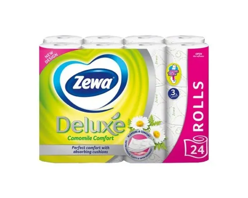 Туалетний папір Zewa Deluxe Ромашка 3 шари 24 рулони (7322541171722)