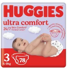 Подгузники Huggies Ultra Comfort 3 (4-9 кг) Mega 78 шт (5029053548760)