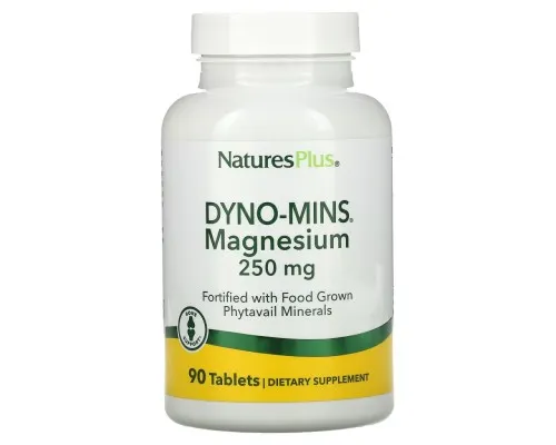 Мінерали Natures Plus Магній, 250 мг, Dyno-Mins, Magnesium, 90 таблеток (NAP-36661)