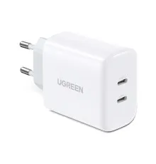 Зарядний пристрій Ugreen 2xUSB 40W PD (2xType-C) PD CD243 White (10343)