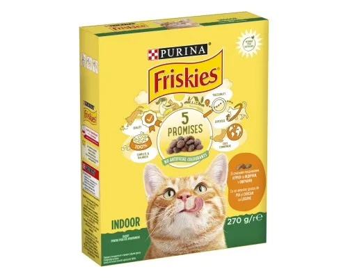 Сухой корм для кошек Purina Friskies Indoor с курицей и овощами 270 г (7613035351820)