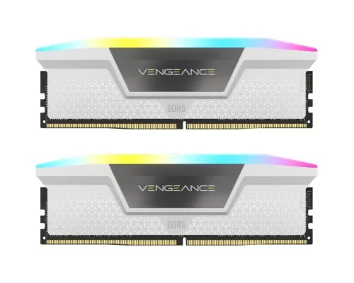 Модуль памяти для компьютера DDR5 64GB (2x32GB) 6000 MHz XMP 3.0 Vengeance RGB White Corsair (CMH64GX5M2B6000C40W)