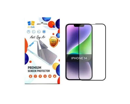Скло захисне Drobak Anty Spy Apple iPhone 14 Plus (Black) (535333)