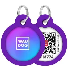 Адресник для тварин WAUDOG Smart ID з QR паспортом "Градієнт фіолетовий", коло 25 мм (225-4034)