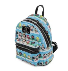 Рюкзак школьный Loungefly DC - Superheroes Chibi Lineup AOP Mini Backpack (DCCBK0062)