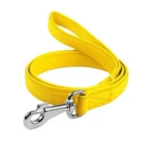 Повідок для собак WAUDOG Glamour шкіряний M-XXL жовтий (33768)